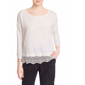 Joie  'Jenka' White Lace Back Pullover XS